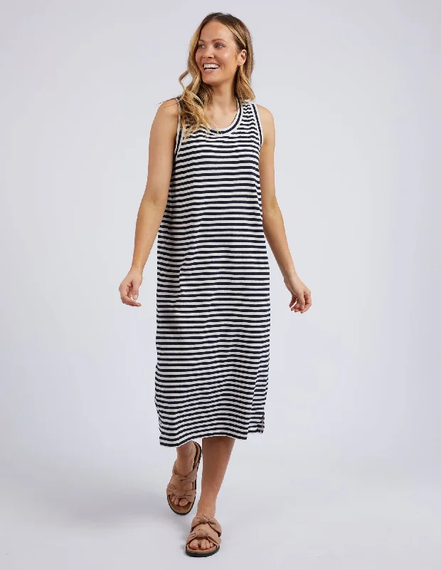 Elm Sonnet Tank Dress Navy White Stripe