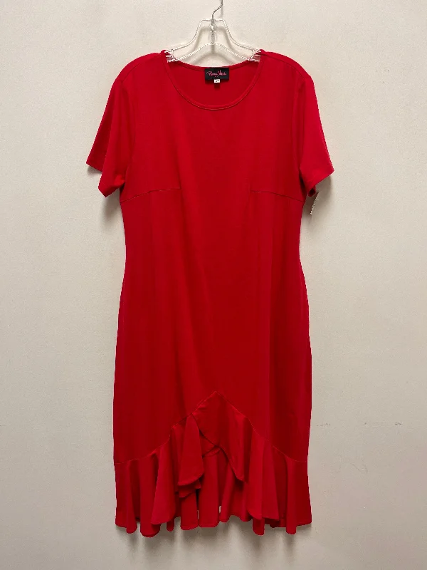 Dress Casual Midi By Clothes Mentor In Red, Size: 1x