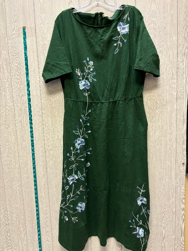 Dress Casual Midi By Eshakti In Green, Size: Xl