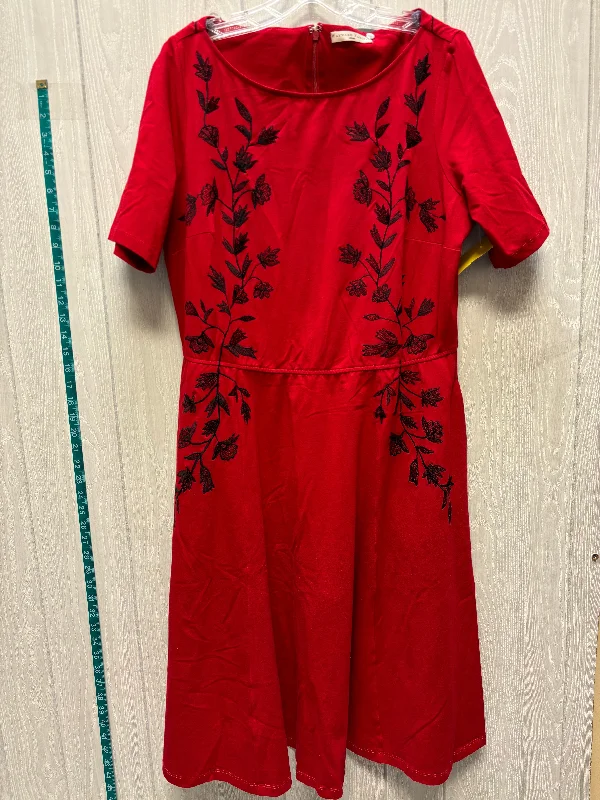 Dress Casual Midi By Eshakti In Red, Size: Xl