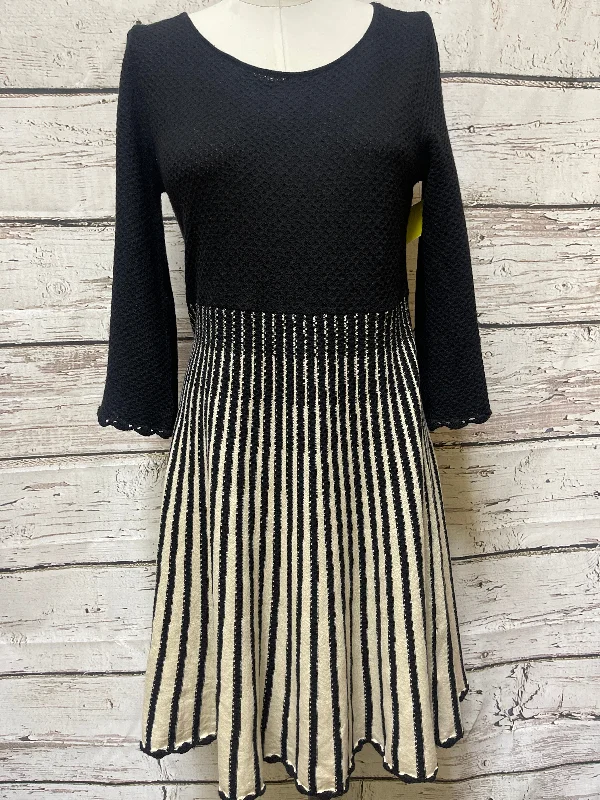 Dress Casual Midi By French Connection In Black & Cream, Size: M