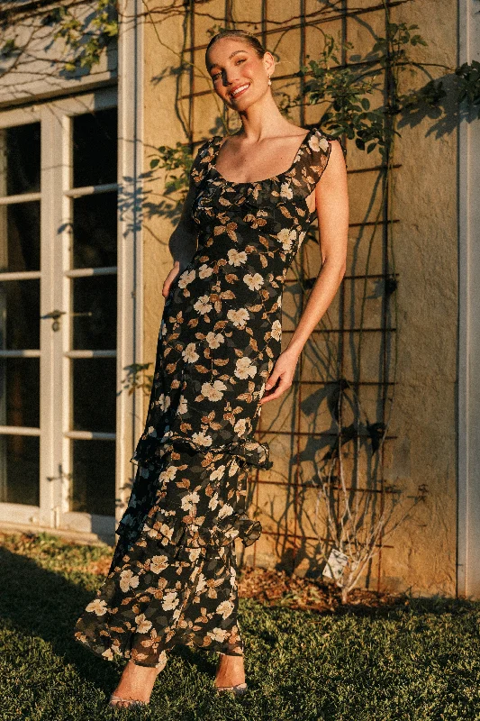 Irelynn Maxi Dress - Black Floral