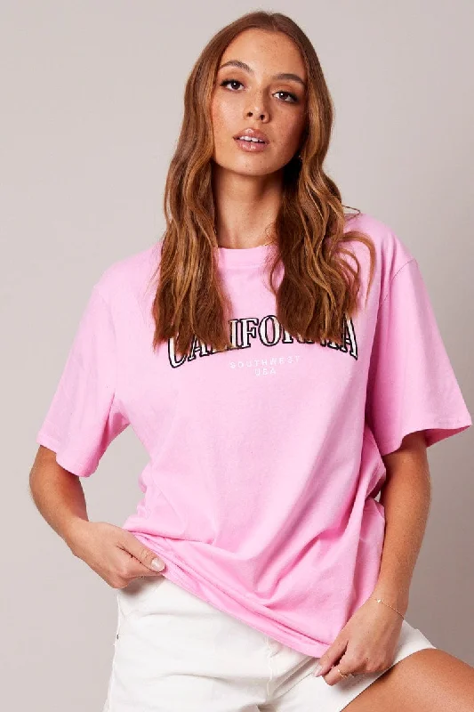 Pink Graphic Tee Short Sleeve