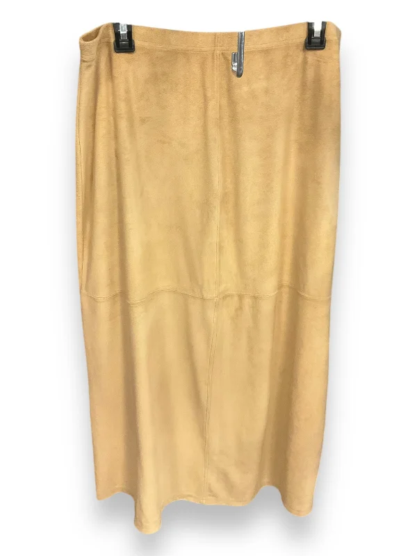 Skirt Midi By Liz Claiborne In Tan, Size: Xl