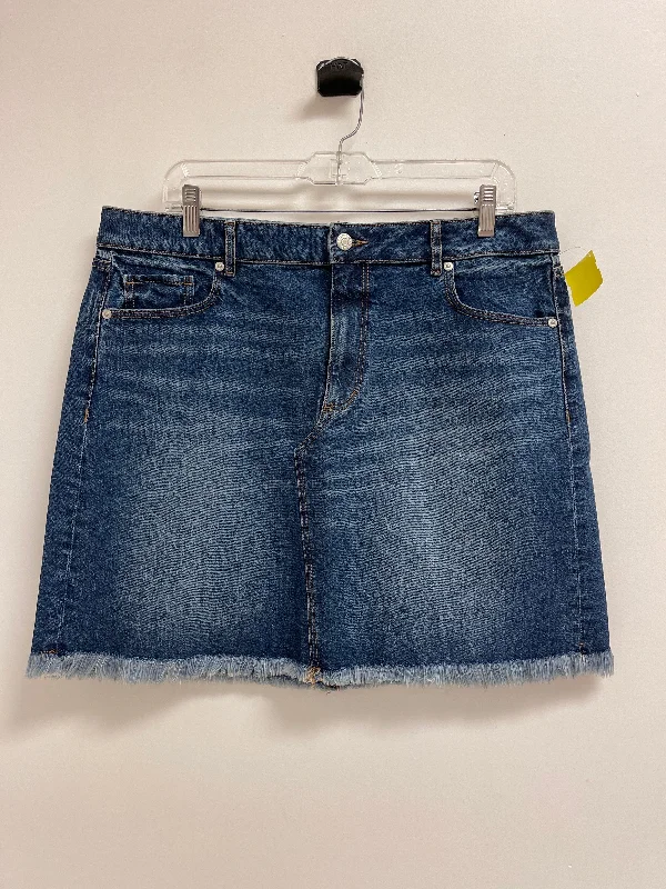 Skirt Mini & Short By Loft In Blue Denim, Size: 14