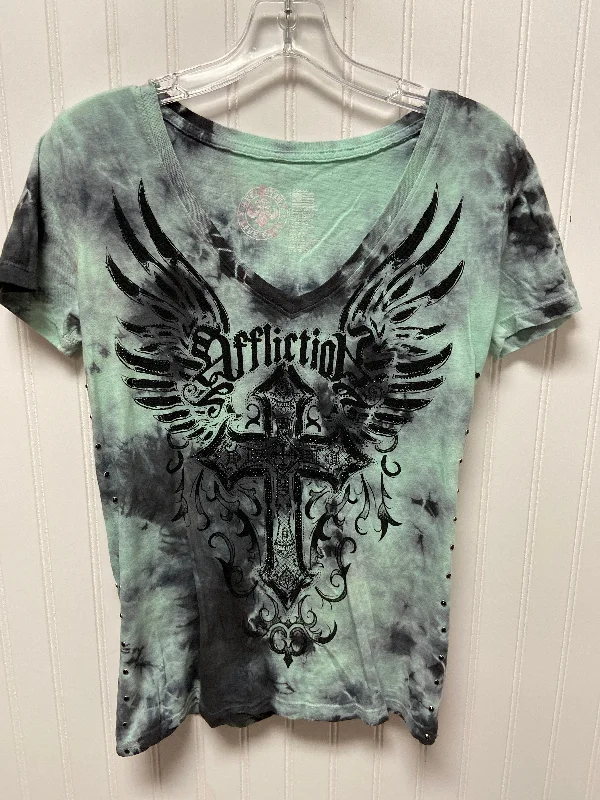 Top Short Sleeve Basic By Affliction In Tie Dye Print, Size: S