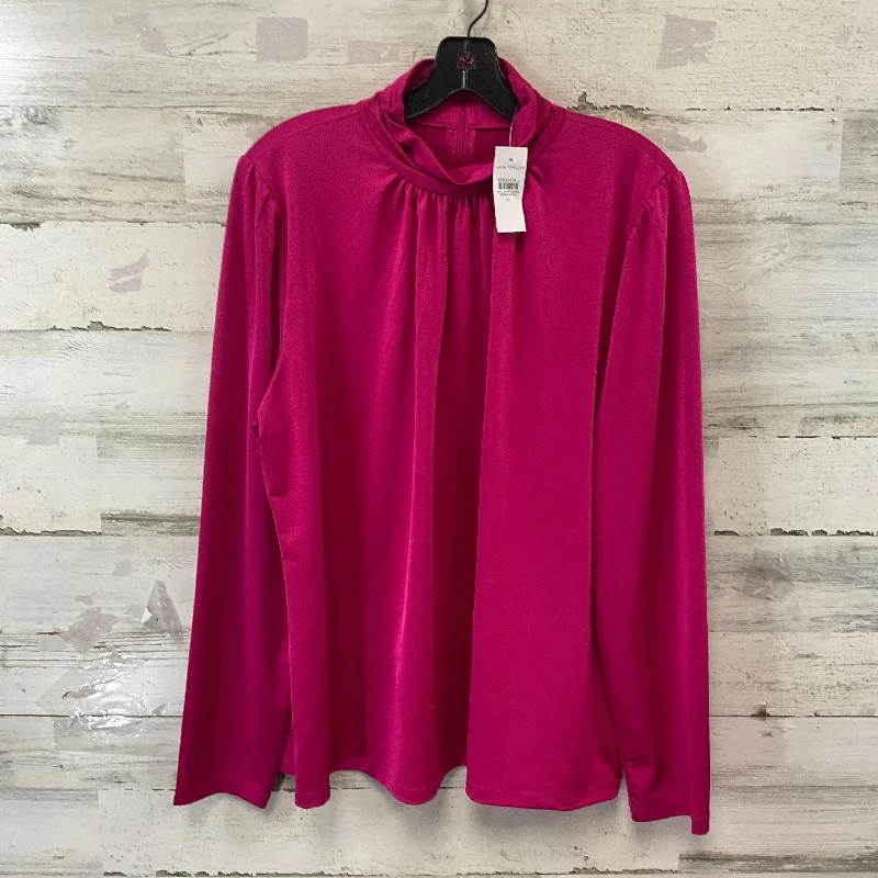 Blouse Long Sleeve By Ann Taylor In Pink, Size: Xl