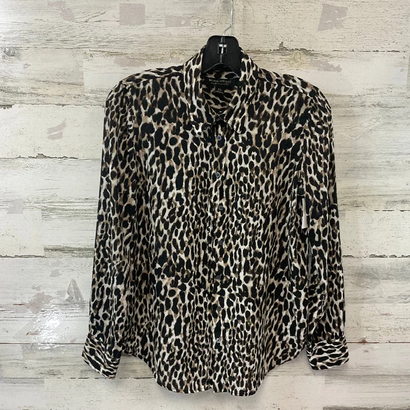 Blouse Long Sleeve By Banana Republic In Animal Print, Size: Xs