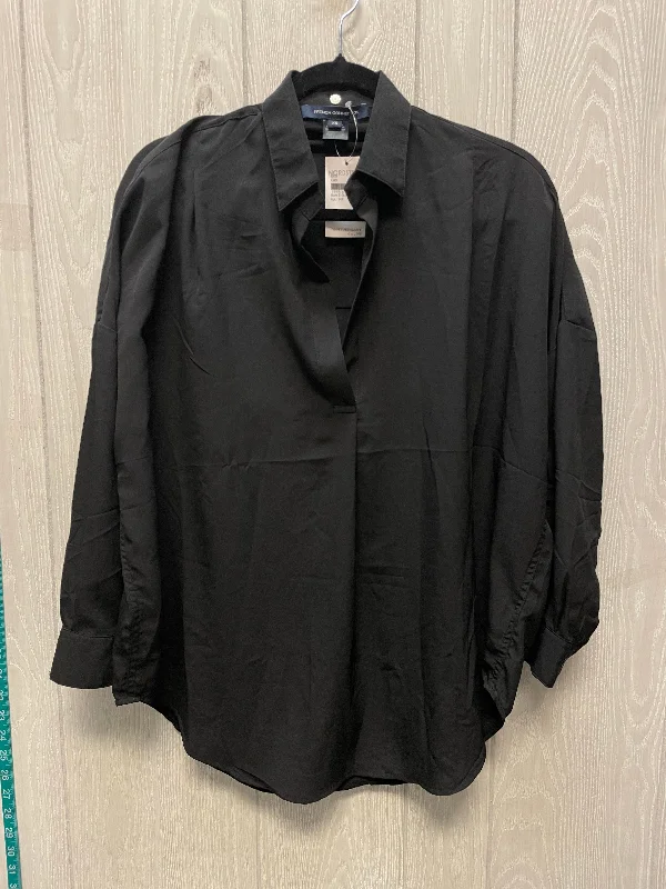 Blouse Long Sleeve By French Connection In Black, Size: Xs