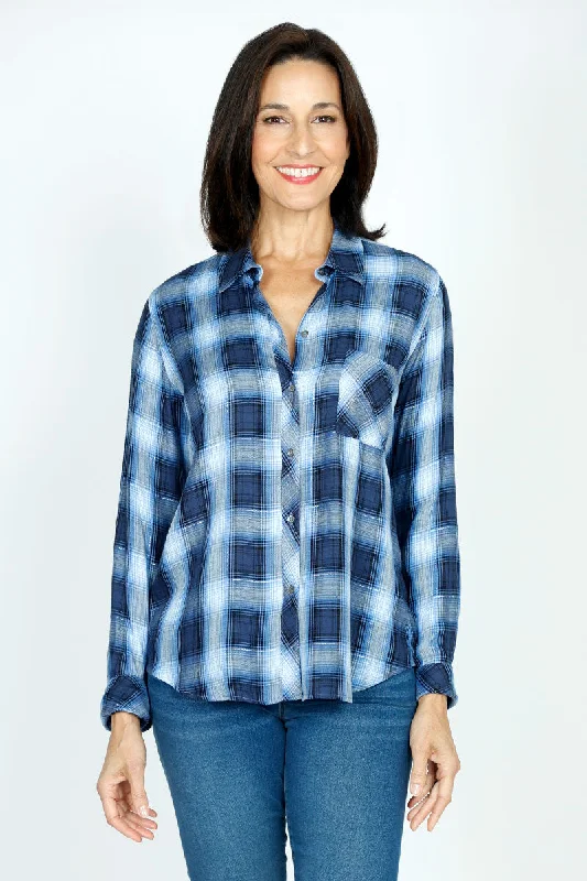 Elliott Lauren Blue Streak Plaid Shirt