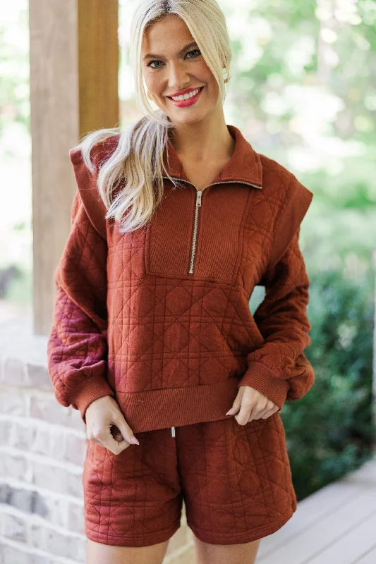 On Your Level Brick Red Quilted Set