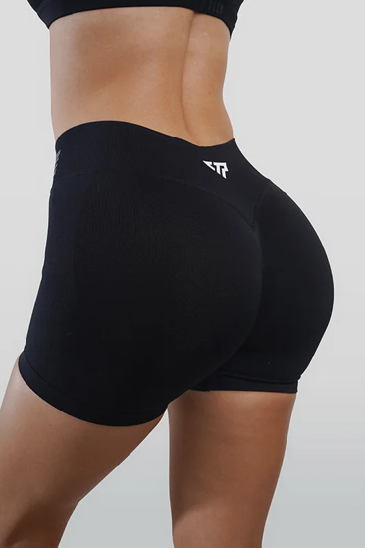 RECOIL SCRUNCH SHORTS - BLACK