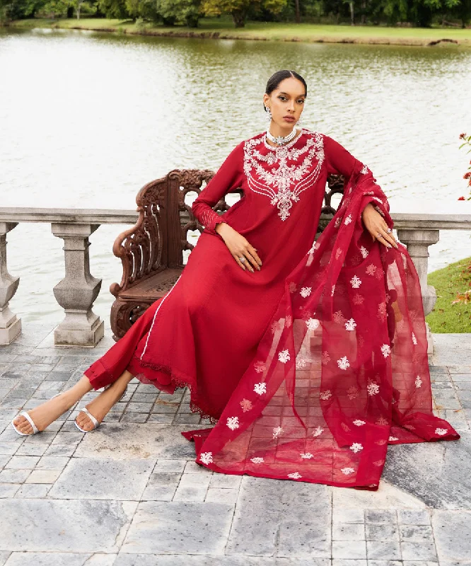 3 Piece - Embroidered Raw Silk Suit