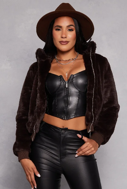 Ambiance Faux Fur Bomber Jacket