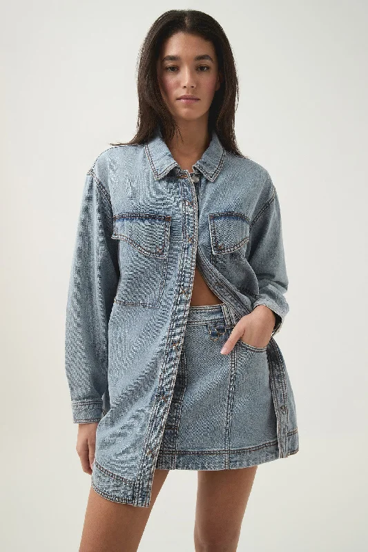 Corie Longline Denim Shirt