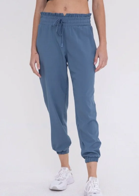 Blue High Waist Joggers