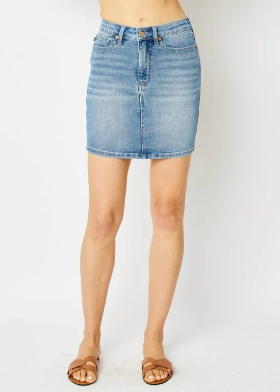 Judy Blue High Waist Tummy Control Denim Skirt