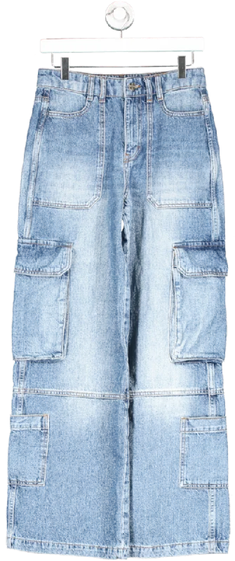 ME + EM Blue Baggy Cargo Jeans W25