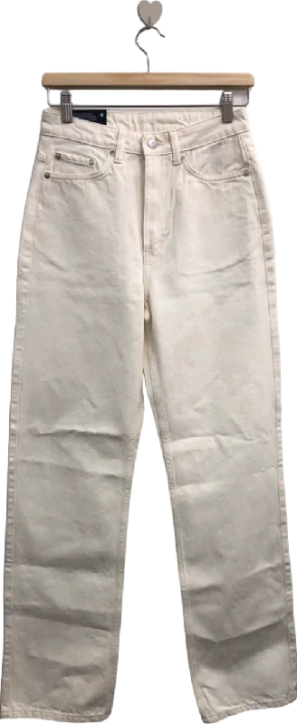 Weekday Ivory Extra High Straight Jeans UK W27 LENGTH 30"