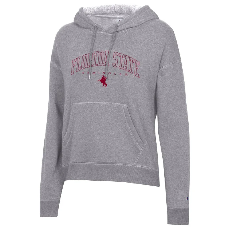 Champion Women's Florida State Seminoles/Unconquered Silhouette Tri-blend Hoodie - Grey