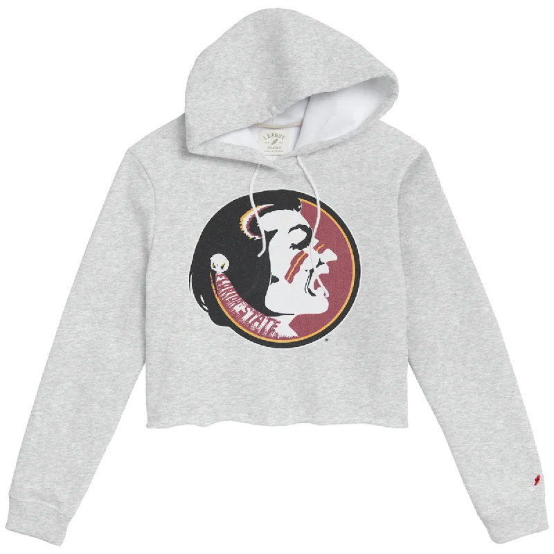 League Women's Vault Seminole Logo Cropped Hood - Ash