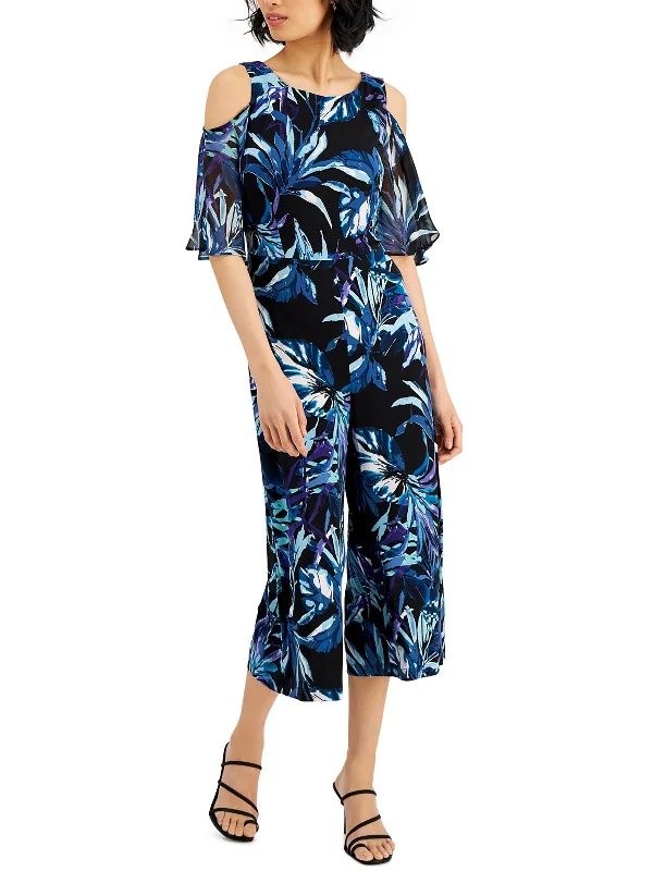 Womens Printed Wide-Leg Jumpsuit