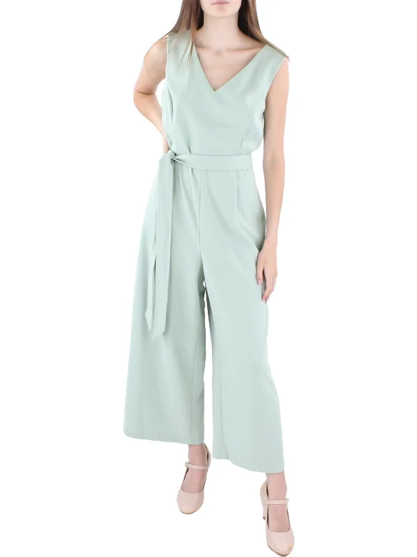 Womens Sleeveless Crop Jumpsuit