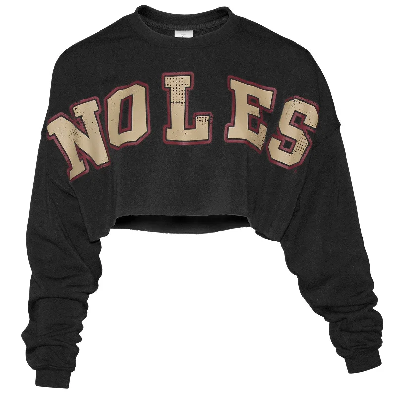 ZooZatz Women's Noles Uber Crop Crew Fleece - Black